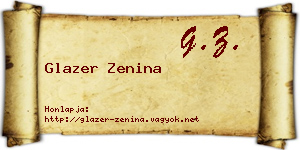 Glazer Zenina névjegykártya